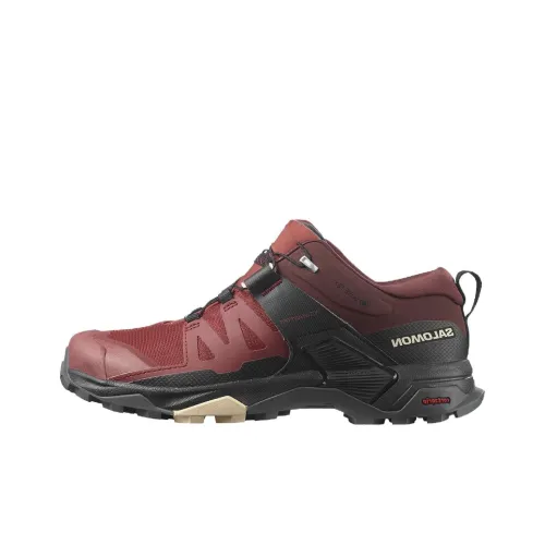 Salomon X Ultra 4 Противоскользящий Низкий Топ Уличная Обувь Женская Красная Черная