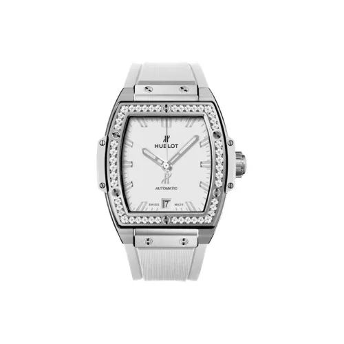 HUBLOT Автоматический Механический Часы Мужские Циферблат 39 мм Белый Титан Корпус Часы Резиновый Ремешок