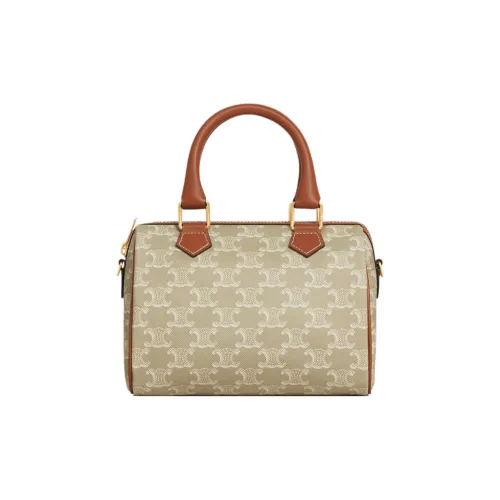 CELINE Triomphe Коровья кожа Сумка Маленькая Женская Серый Бежевый