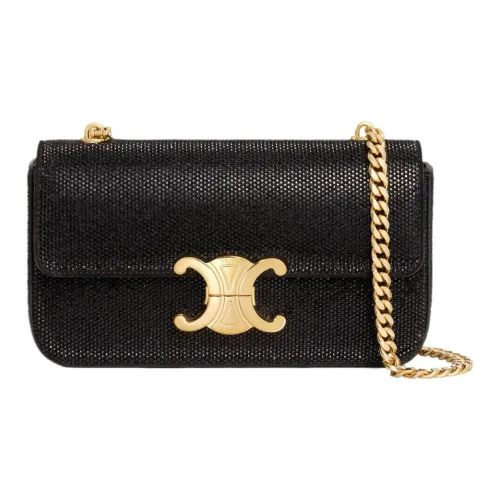 CELINE Claude Коровья кожа Замша Сумка через плечо Сумка на плечо Стандартная Женская Черная