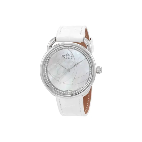 HERMES Arceau Cavales Collection Наручные часы Кварцевый механизм Кожаный ремешок 36 мм Мать жемчуга Циферблат часов