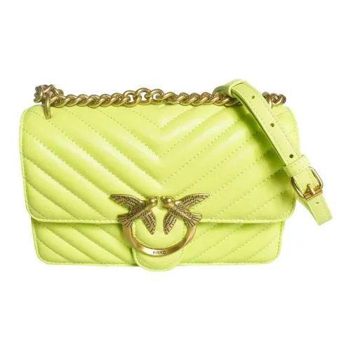 PINKO Love Series Овчина Сумка через плечо Женская Желтая Зеленая