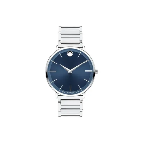 MOVADO Кварцевый механизм Мужские часы Часы 40 мм Синий циферблат Корпус из нержавеющей стали Ремешок из нержавеющей стали 607168