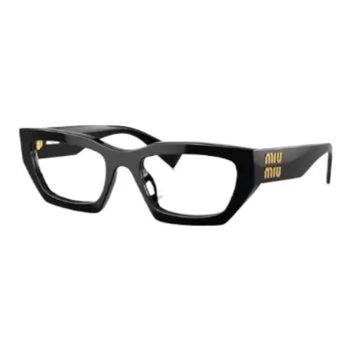 MIU MIU Ацетат Нерегулярная форма Оправы для очков Женские Черный