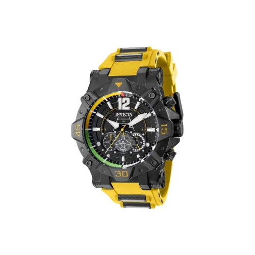 INVICTA Наручные часы Кварцевый механизм Силиконовый ремешок из углеродного волокна 52 мм черный циферблат Мужские часы 40162 INVICTA