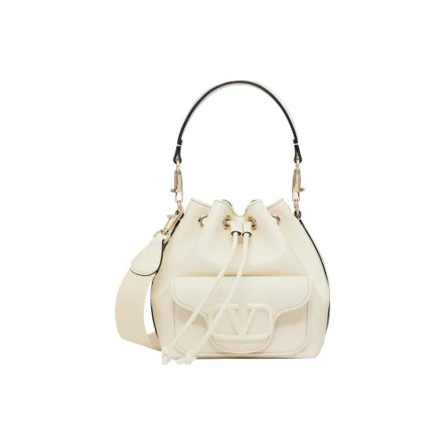 Valentino Locò Телячья кожа Ведрообразная сумка Сумка Сумка через плечо Сумка через плечо Женская Айвори Белый