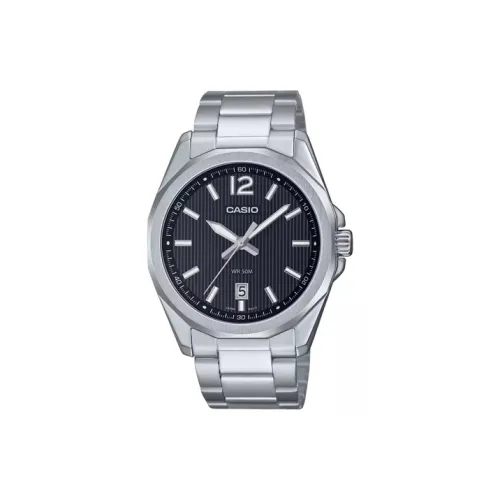 CASIO Кварцевый механизм нержавеющая сталь ремешок мужские часы черный циферблат MTP E725D 1A