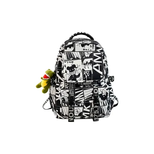 Deli Bear Нейлоновый рюкзак большой унисекс зеленый многоцветный белый черный белый