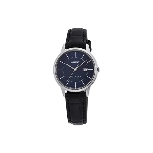 ORIENT Кварцевый механизм кожаный ремешок женские часы черный циферблат