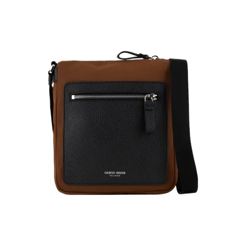 GIORGIO ARMANI Полиэстер Сумка через плечо Мужская Коричневая и Черная