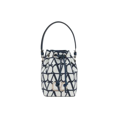 Valentino Garavani Телячья кожа Сумка-ведро Сумка через плечо Сумка мини Женская Синяя и Белая