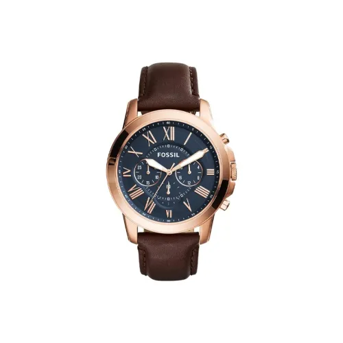 FOSSIL Кварцевый механизм Мужские часы 44mm*12mm Синий