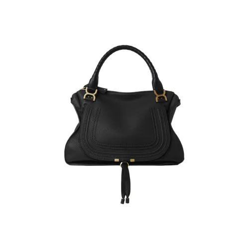 Chloe Marcie Natural Large Women's Calfskin Embossed Bag Black