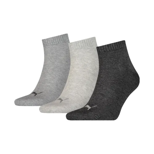 PUMA Lot DE 3 Paires DE CHAUSSETTES BASSES Unies ET Unisexes Ankle Socks Unisex 3 Pack Light Gray+Gray+Dark Gray PUMA Комплект из 3 пар унисекс носков низкие унисекс светлый серый + серый + темный серый