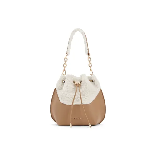 CHARLES KEITH ПУ (полиуретан) Ведрообразная сумка Сумка на одно плечо Маленькая женская сумка CAMEL