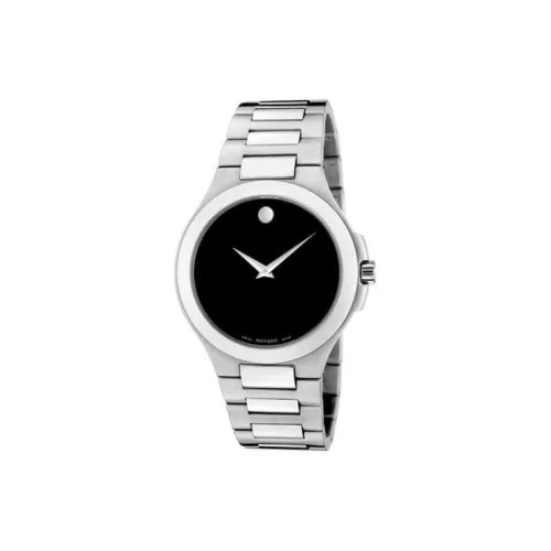MOVADO Кварцевый механизм Мужские часы Часы 39 мм Черный циферблат Корпус из нержавеющей стали Ремешок из нержавеющей стали