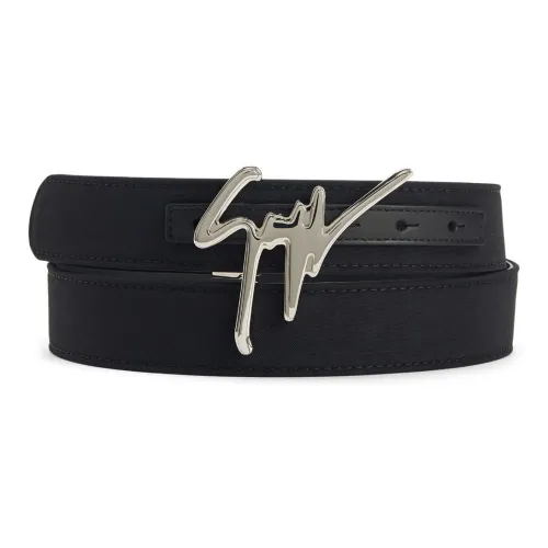 Giuseppe Zanotti GZ Логотип Emblem Плавная пряжка Кожаные ремни Мужской Черный