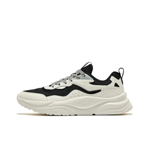 Erke Shock Absorbers Slip-resistant Abrasion-resistant Low Top Casual Shoes Men's Black White Эрке Шок Абсорберы Противоскользящие Устойчивые к истиранию Низкий Топ Повседневная Обувь Мужская Черный Белый