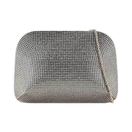 GIORGIO ARMANI Сатин Стразы Одно плечо Через плечо Клатч Мини Women's Silver