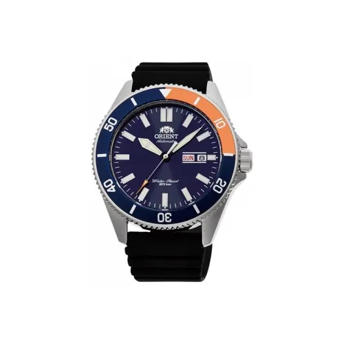 ORIENT Snare Collection Автоматический Механический Механизм Силиконовый Ремешок Часы Мужские Синий Циферблат