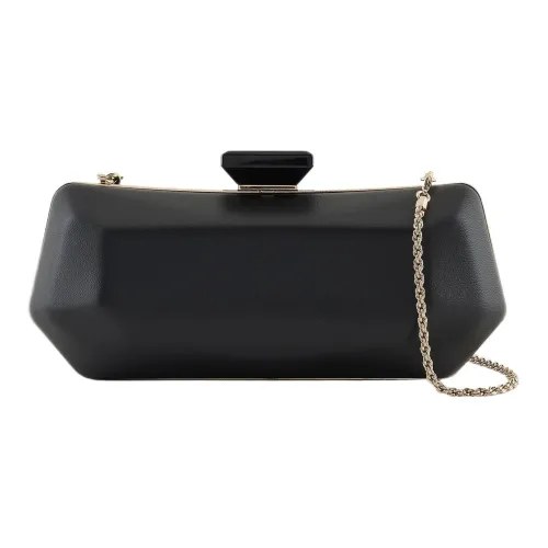 GIORGIO ARMANI Lambskin Crossbody Clutch Women's Black