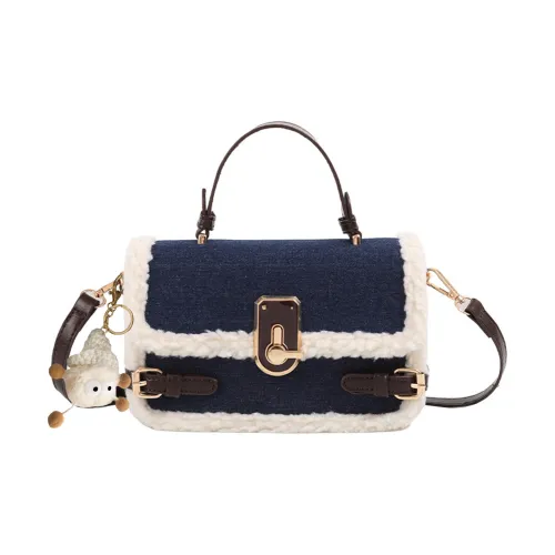 UNITE STAR Овечья шерсть Сумка Стандартная Женская Джинсовый синий Коричневый