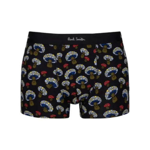 Paul Smith 'Гриб' Принт Низкие Шаговые Шов Боксеры Боксеры Мужские 1 Пачка Черный