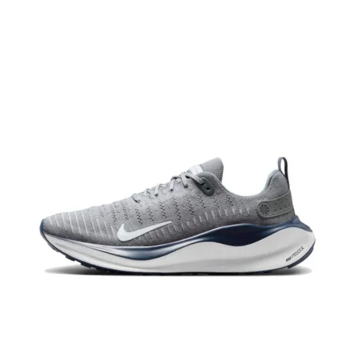 Nike React Infinity Run Flyknit 4 Амортизация Износостойкий Низкий Топ Повседневные Беговые Кроссовки Мужские Серый Синий Белый