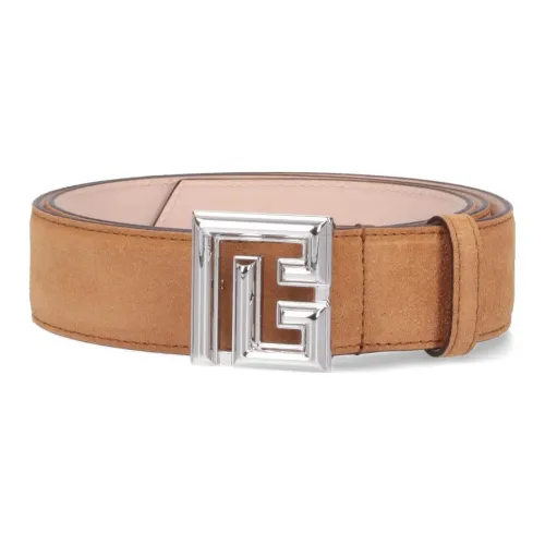 BALMAIN Логотип Идентификация Кожаные ремни Мужской Коричневый