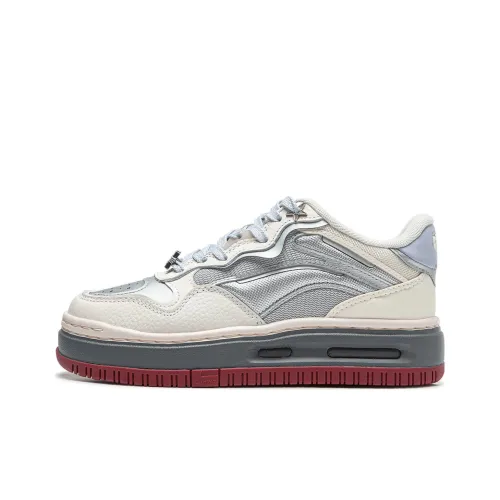 LINING Future C1 Устойчивые к истиранию Низкие Кроссовки для скейтбординга Женские Белые Серебряные