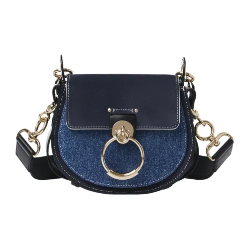 Chloe Tess Denim Телячья кожа Сумка через плечо Маленькая Женская Деним