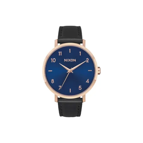 NIXON Наручные часы Кварцевый механизм Кожаный ремешок Синий циферблат Женские часы
