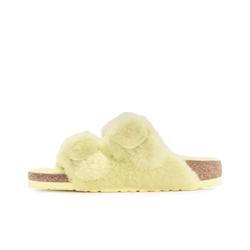 Birkenstock Arizona Teddy Устойчивые к истиранию Слипоны Женские Желтые