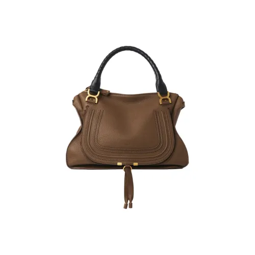 Chloe Marcie Крупнозернистая текстура Телячья кожа Сумка Большая Женская Коричневая