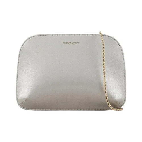 GIORGIO ARMANI Satin Clutch Женское Серебро