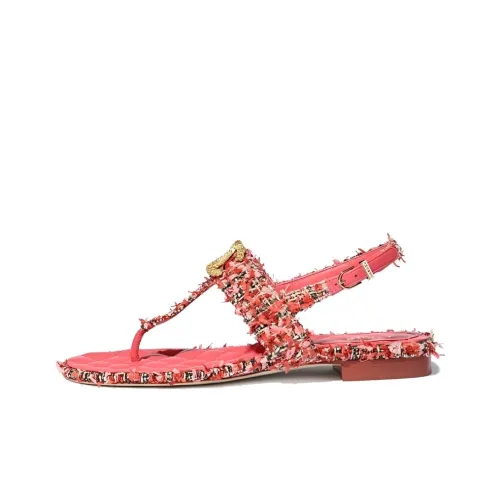 CHANEL One Ремешок Сандалии Женские Кораллово-Красный