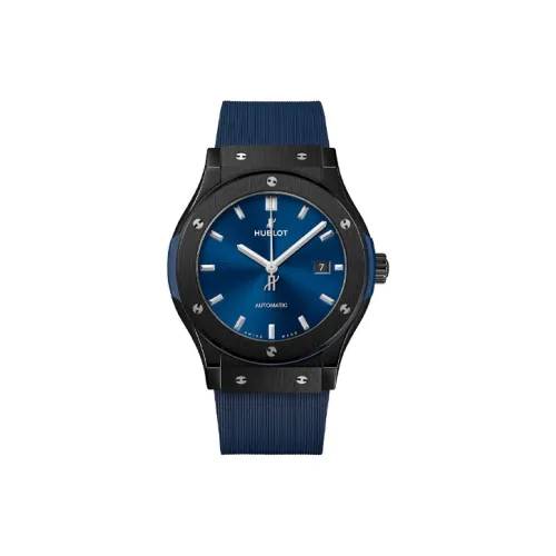 HUBLOT Мужские автоматические механические часы 42 мм синий циферблат керамика корпус резиновый ремешок 542.см.7170.RX