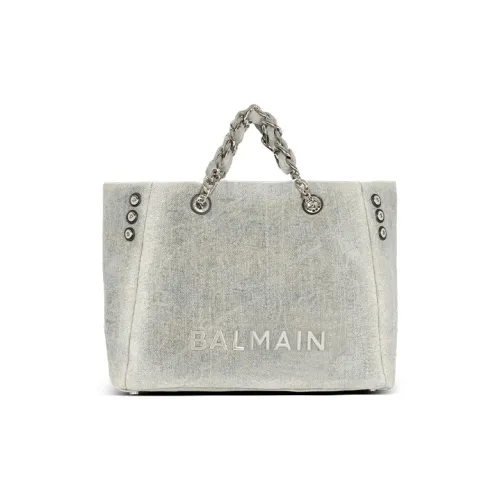 BALMAIN 1945 Телячья кожа Тоут Сумка Сумка для покупок Сумка Женская Серый