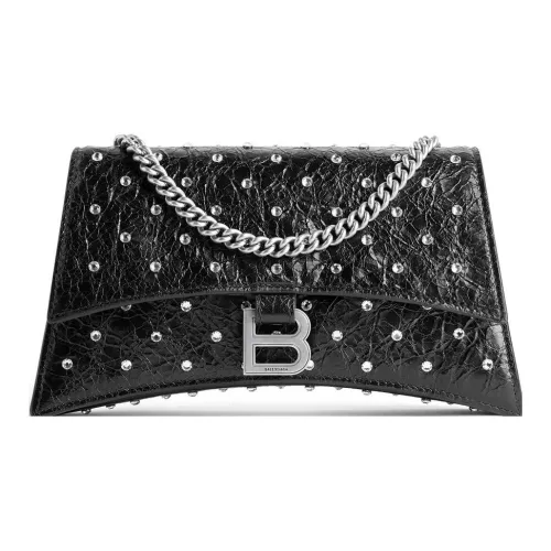 Balenciaga Crush Овечья кожа Портативная Сумка через плечо Сумка на плечо Женская Черная