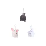 Кошка (черная), кролик, щенок (белый)