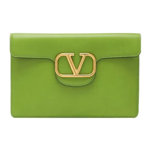 Valentino Кожа Конверт Сумка Клатч Женская Зеленая