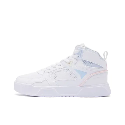 QIAODAN Высокие кроссовки для скейтбординга Женские Белые Синие