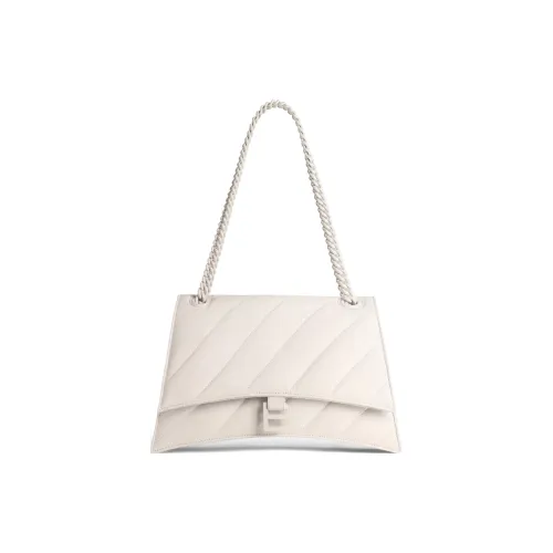 Balenciaga Crush Телячья кожа Сумка через плечо Женская Бежевая