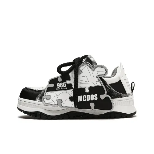 MC DOS Пухлые туфли Slip Resistant Abrasion Resistant Низкий топ Кроссовки для скейтбординга Унисекс Черный