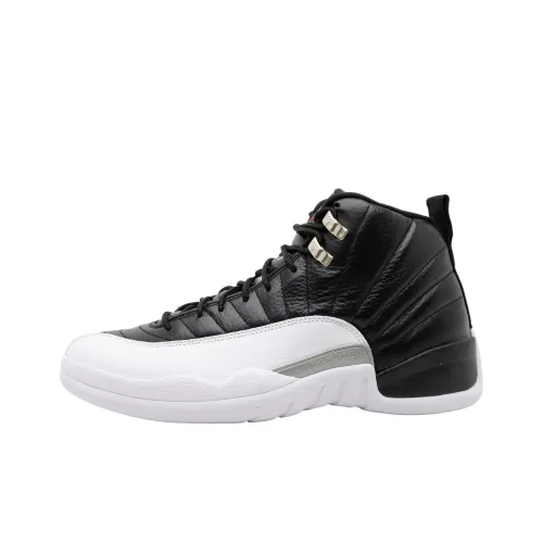 Jordan Air Джордан 12 Slip-resistant MID Топ Винтажные баскетбольные кроссовки Мужской Белый черный