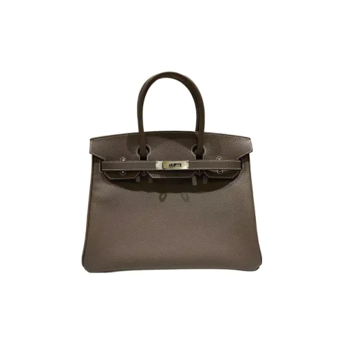 HERMES Birkin Эпсомская кожа Сумка Birkin Сумка Женская Слоновая серый