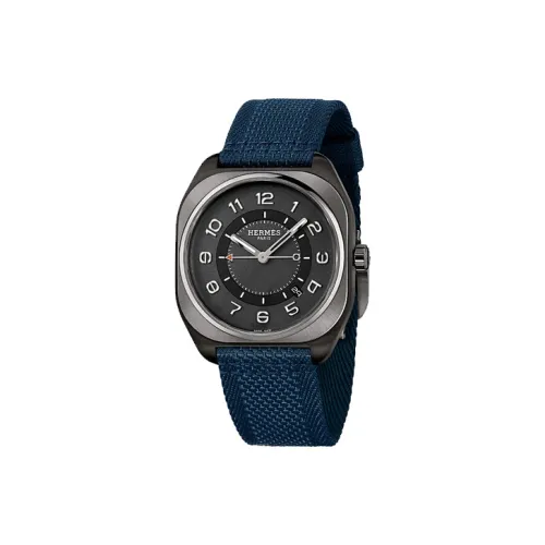 HERMES H08 Collection Мужские часы Автоматический механический механизм Тканевый ремешок Черный циферблат