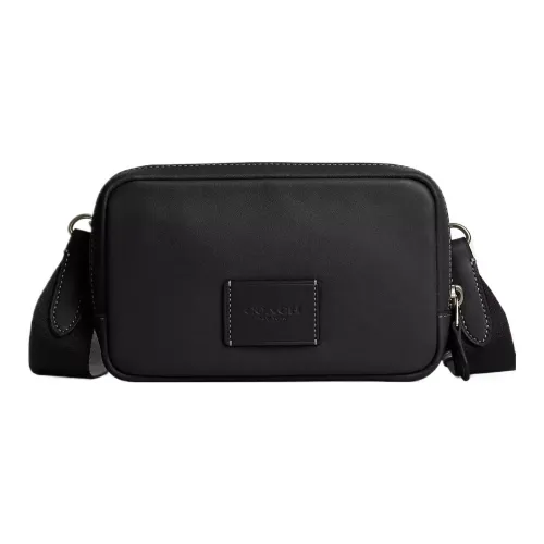 COACH Провайдер Телячья кожа Camera Сумка Сумка через плечо Маленькая Женская Бронза и Черный