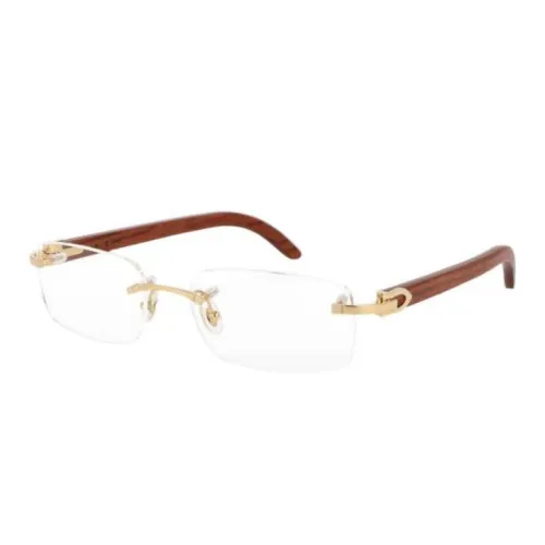 Cartier Металл Квадратные Оправы для Очков Унисекс Золото