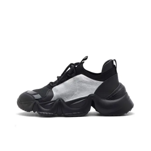 CINDY C ERIC Высота Увеличивающие Легкие Дышащие Низкие Топ Кроссовки 5,5см Женские Черные